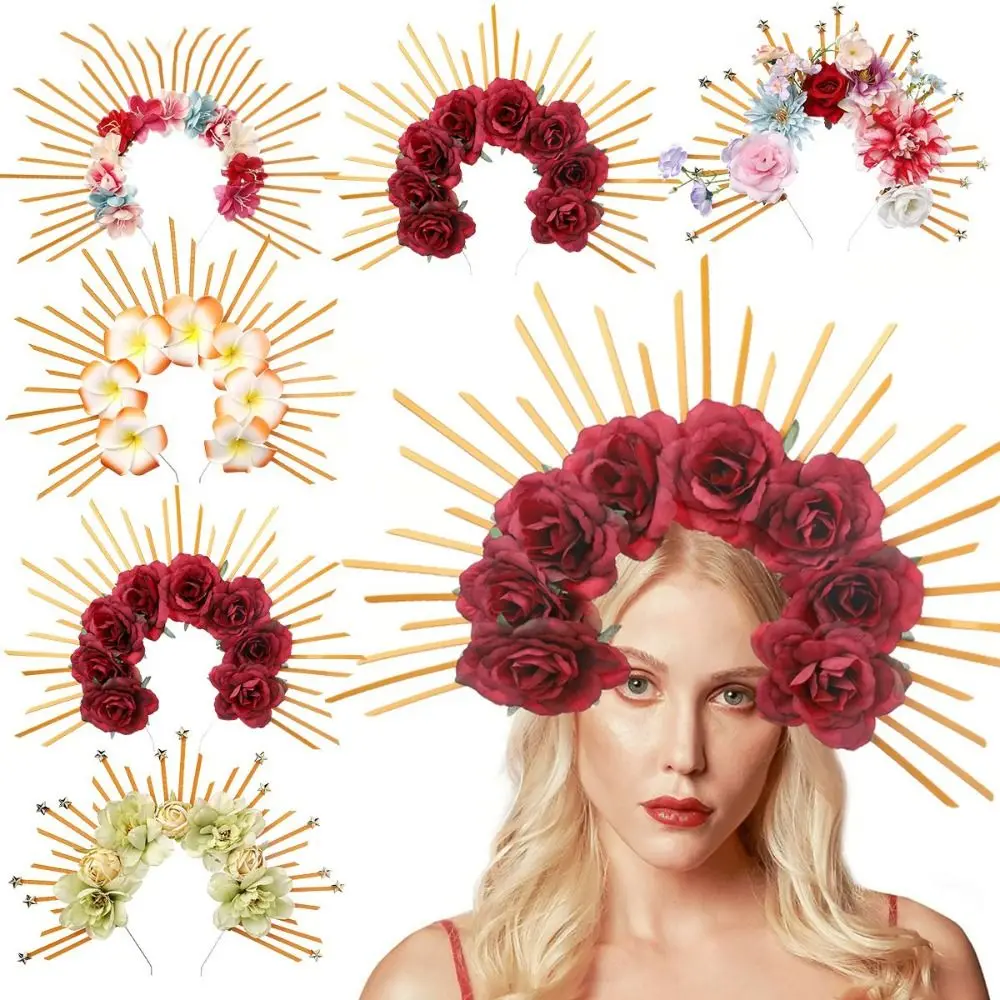 

Party Attire Halloween Goddess Halo Hair Hoop Multiple Colors Five-pointed Star Goddess Crown Tiaras Headband Elegant