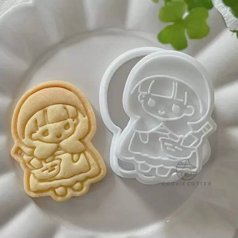 3D Little Red Riding Hood Cookie Cutter Big Bad Wolf Fairy Tale Icing Biscuit Mold Home DIY Sugarcraft Fondant Cake Decoration