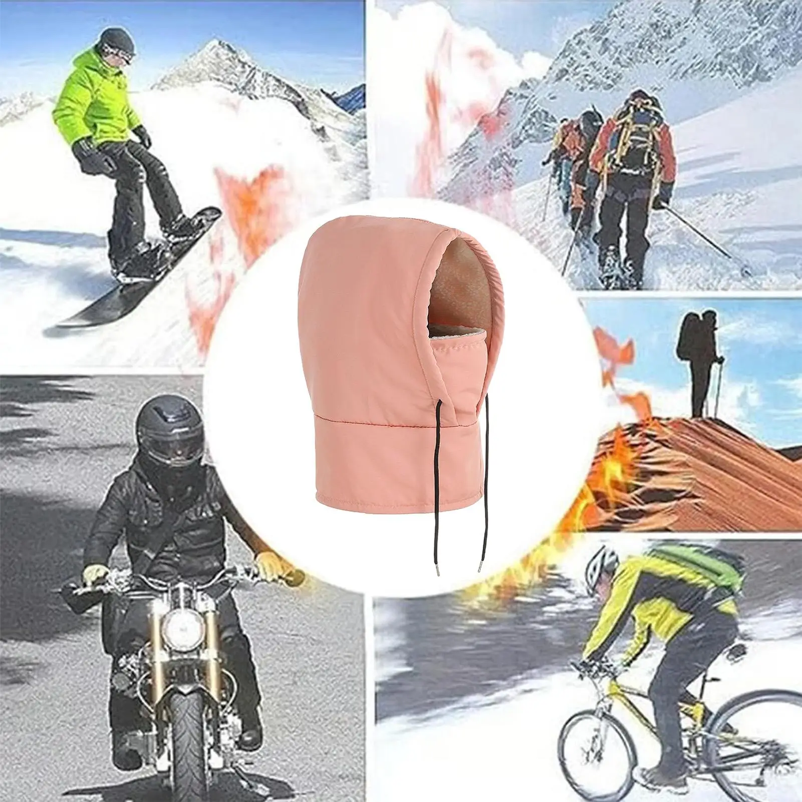 

Windproof Ski Face Covers Windproof Neck Warmer Winter Adjustable Skiing Hooded Hat For Runners Cyclists Women Motorcycle