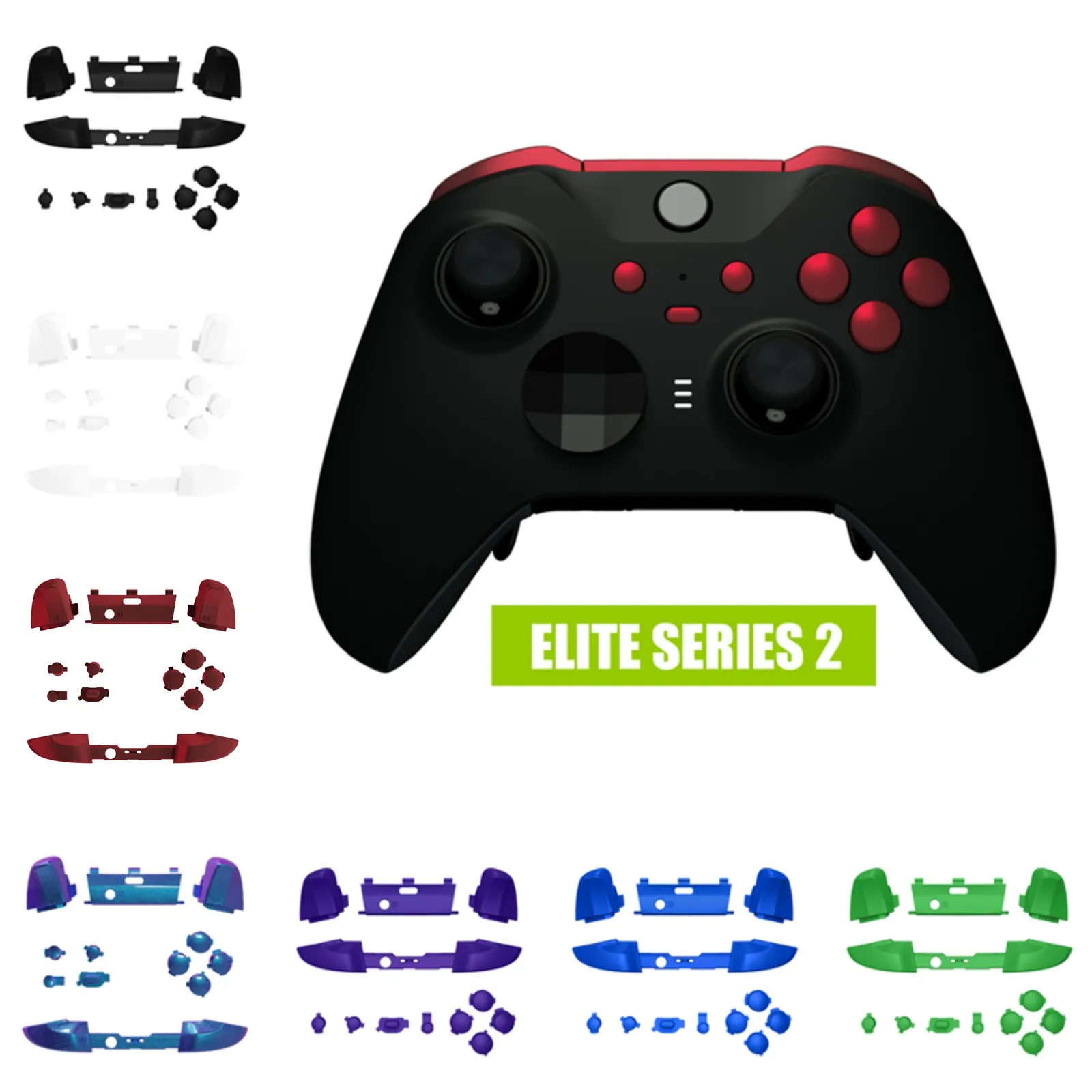 

eXtremeRate Replacement Buttons LB RB LT RT Bumpers Triggers ABXY Start Back Keys for Xbox One Elite V2 Controller Model 1797