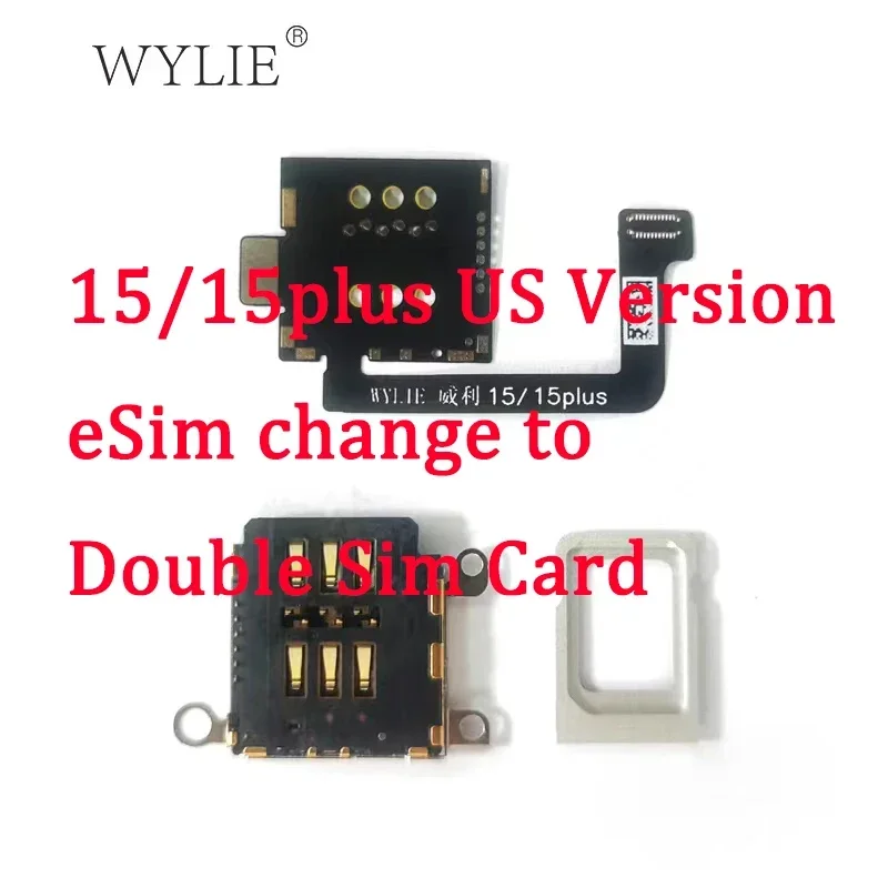 Wylie eSim To Sim Slot Tray For iPhone 15 /15 plus 15Plus Single SIM To Dual SIM Card Holder No N‮ee‬d Separation iphone15