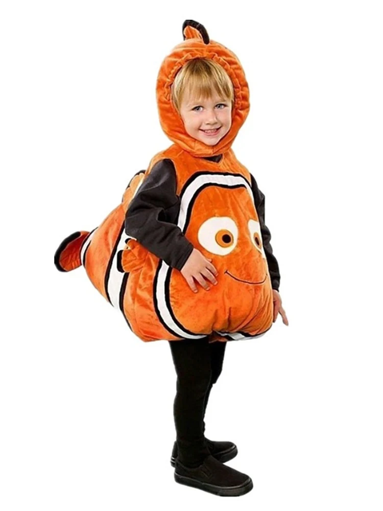 Toddler Nemo Costumes Classic Movie Anime Clown Fish Hooded Suit Baby Cosplay Costume Halloween Christmas Baby Play Costume