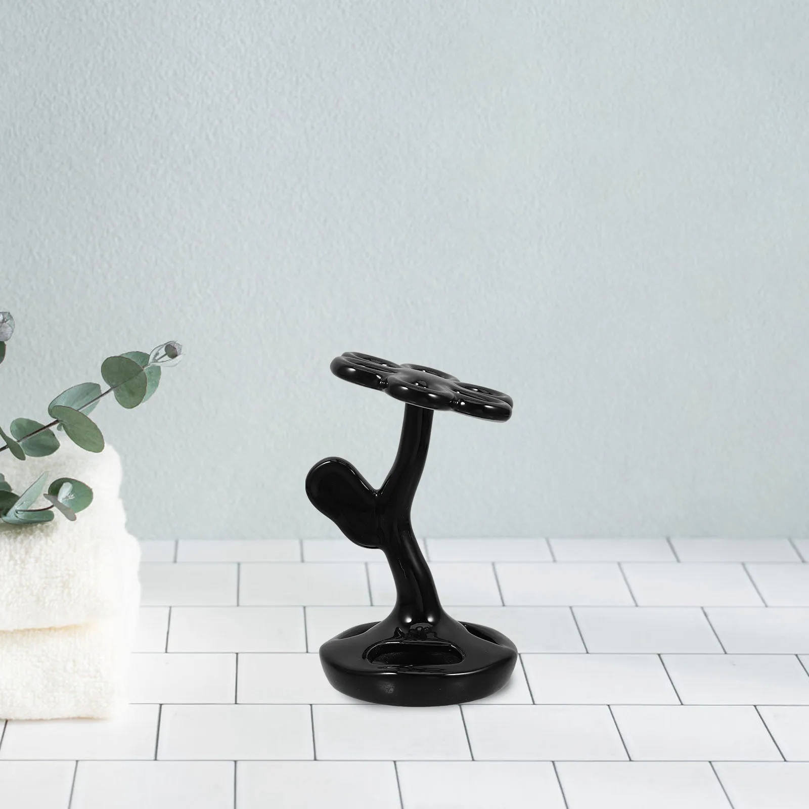 

6 Holes Ceramic Toothbrush Holder Storage Rack for Bathroom Desk Makeup Brush Eyebrow Pencil Organizer Stand Toothbrush Cup