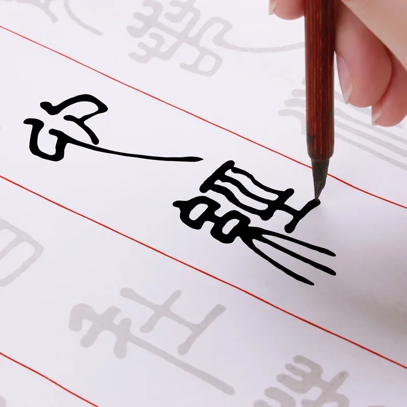 Chinese Calligraphy Copybook Deng Shiru Heart Sutra Seal Script Paint Red Chinese Brush Xuan Paper Ink Calligraphy Copy Book