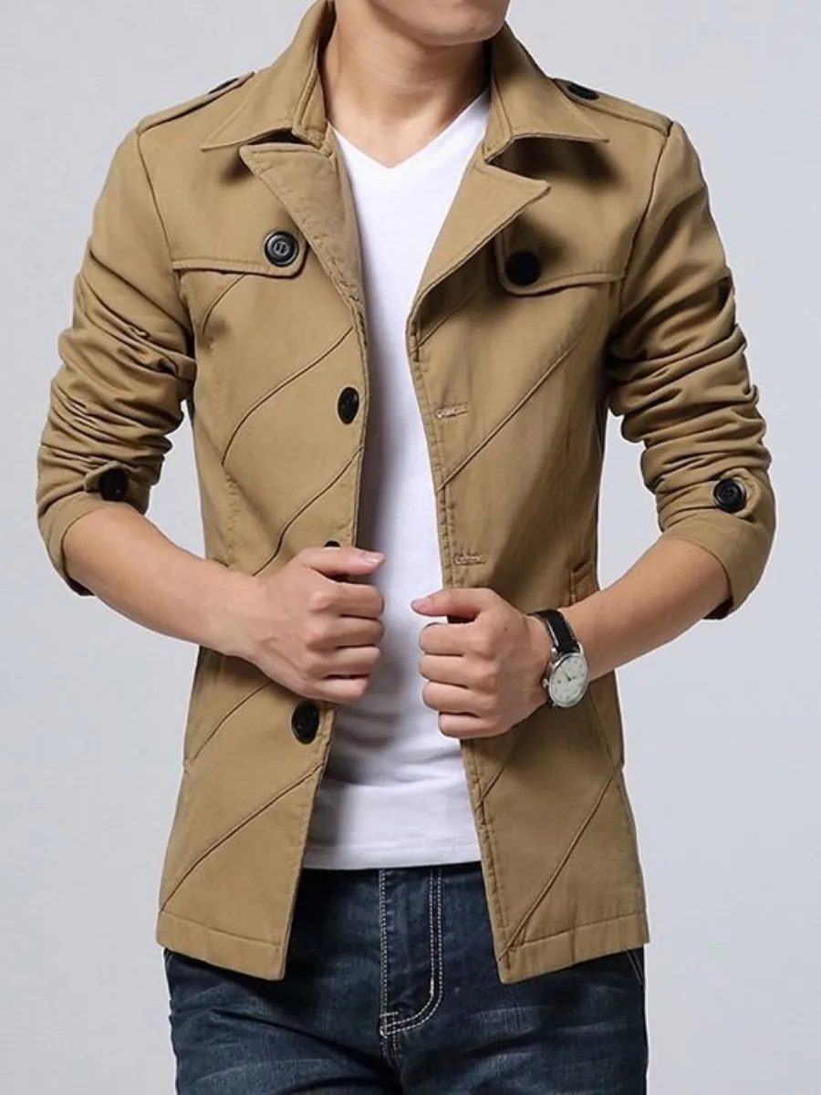 

Trendy Men's Mid-Length Jaet 2025 Spring Autumn New Sle Casual Outerwear Korean Version Youth Coat Removable Inner Vest