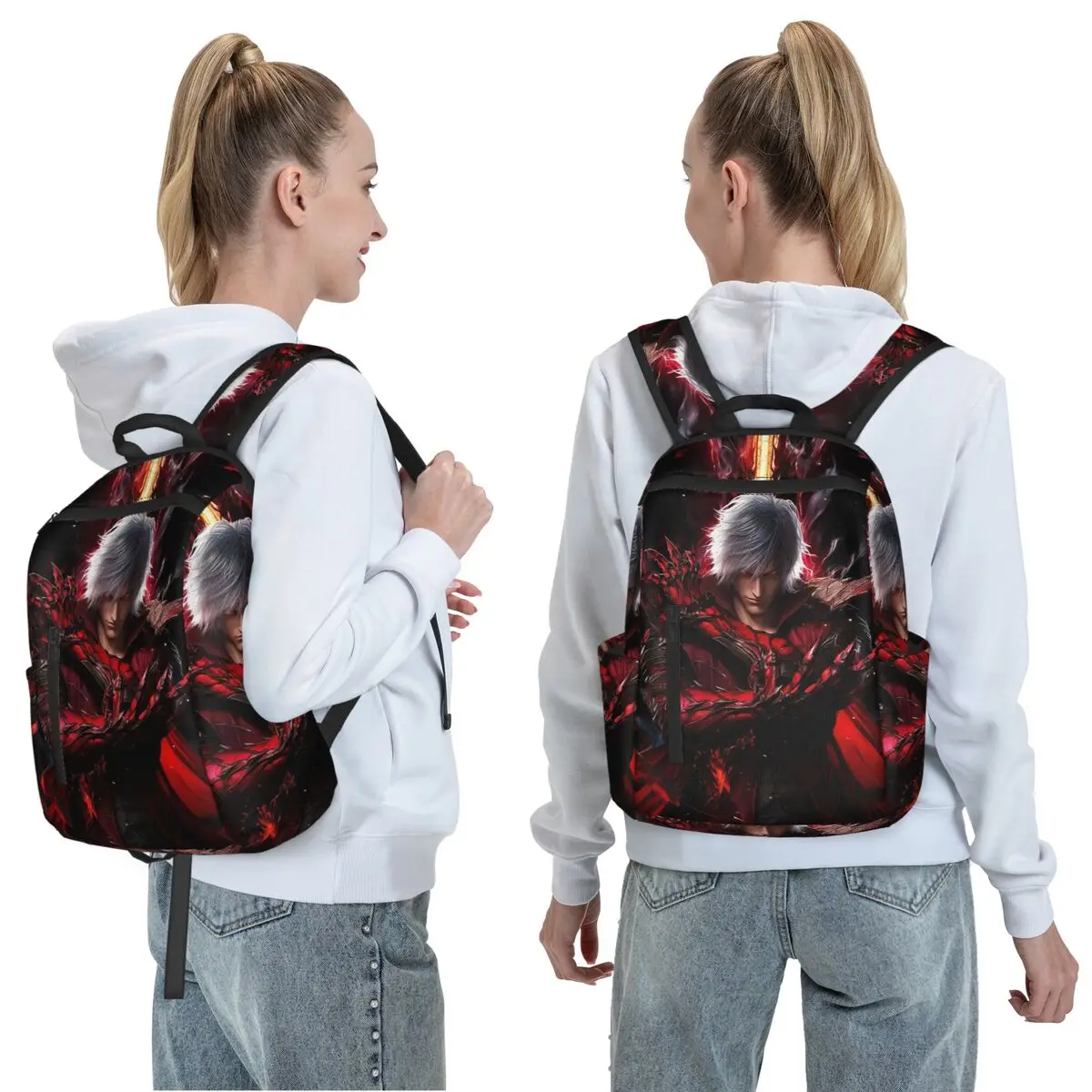 Devil May Cry Game Backpack Daypack Large Capacity Kids BookBag School Bag Shoulder Bags for Men Women