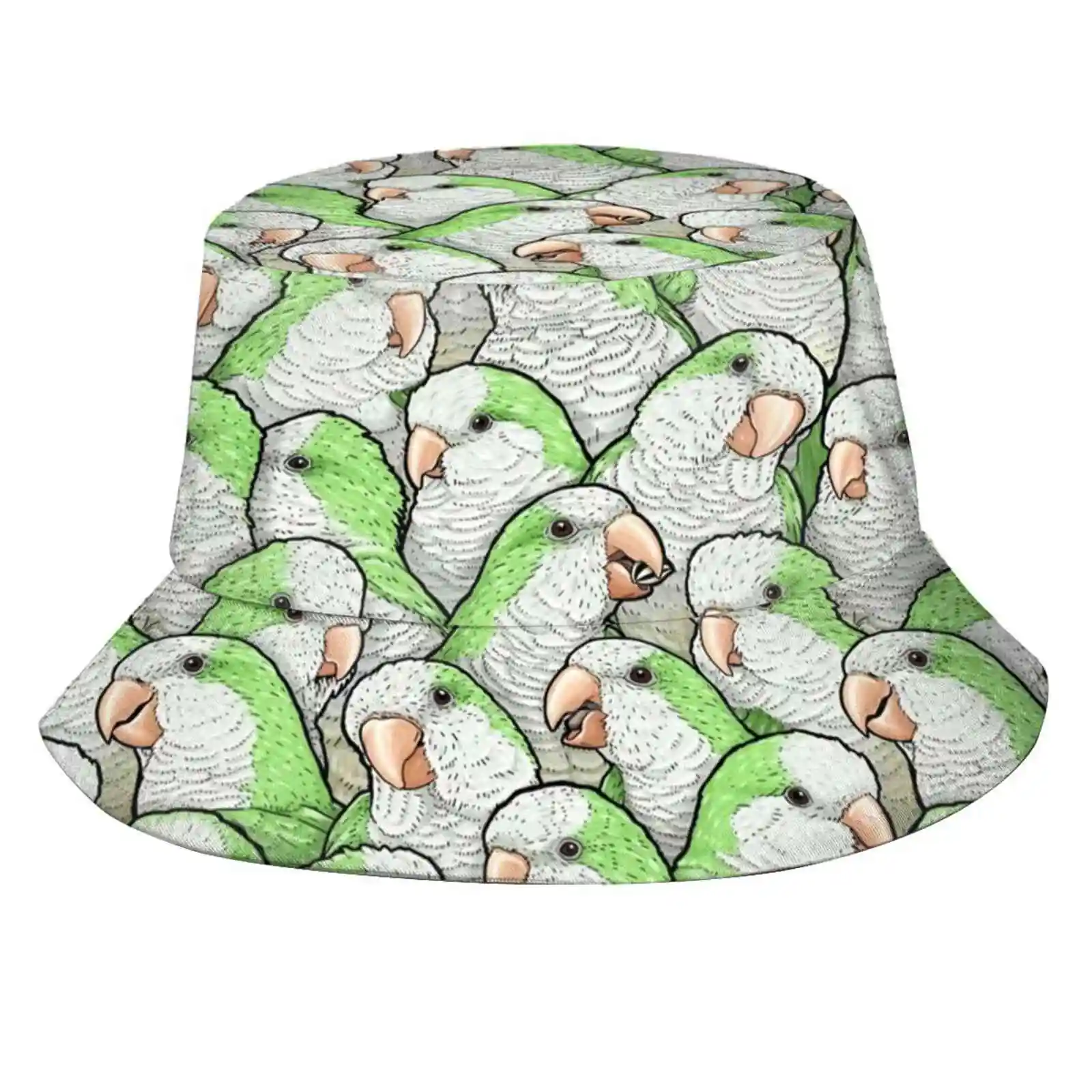 Green Parrots Outdoor Sun Fishing Panama Hats Bird Monk Parakeet Monk Parrot Pet Birb Green Maratus Funk Myiopsitta Monachus