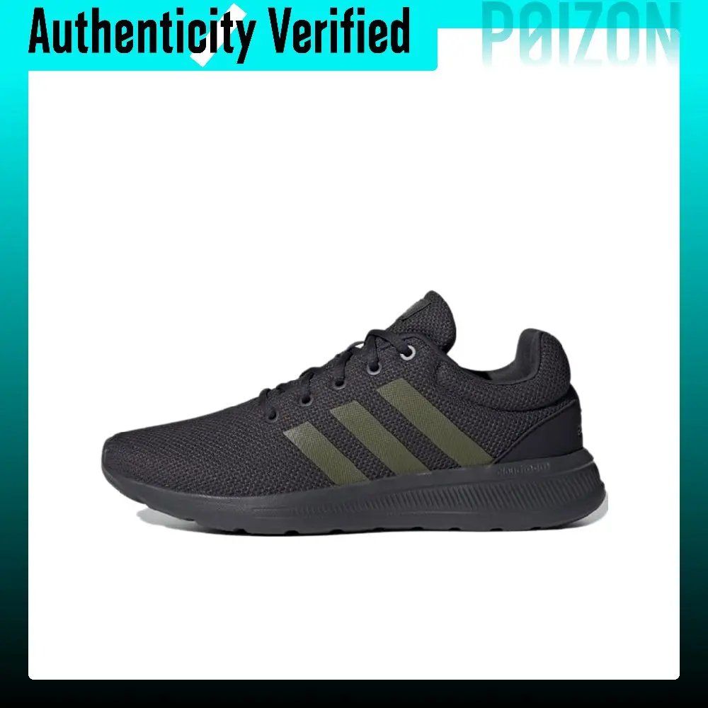 Adidas Neo Lite Racer 2.0 Slip-Resistant, Abrasion-Resistant, Breathable Low-top Casual Shoes Men's Black Green GY7638