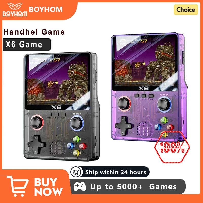 NEW X6 Game Console Retro Video Game Console 3.5'' IPS Screen Portable Handheld Game Player Classic Games Children Gifts