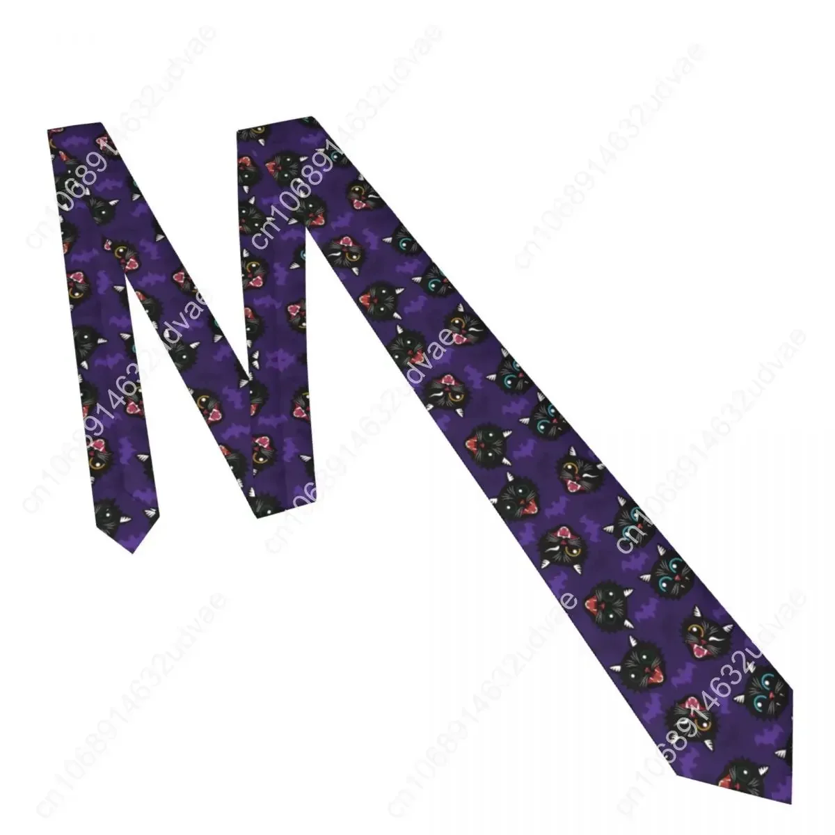 Black Cats And Bats Tie For Men Women Necktie Tie Clothing Accessories