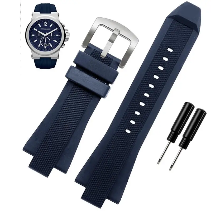 

SCHIK 29x13mm Silicone rubber Concave convex Watch Strap For Michael Kors MK9019 MK8295 MK8492 MK9020 MK9020