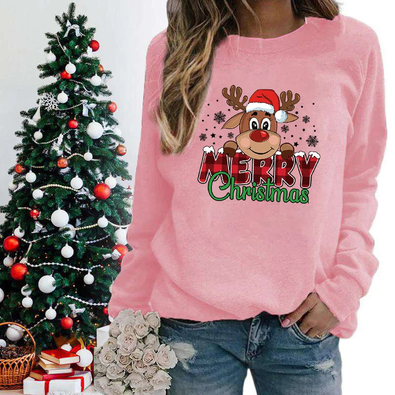 New Fashion Merry Christmas Print Pullover Women Men Pullover Streetwear Women\'s Long Sleeve Top Autumn And Winter Clothes