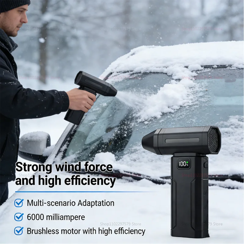 Adjustable Mini Dust Snow Blower Powerful High-Speed 5-Gear Compressed Air Duster for Car Computer Keyboard House Cleaning