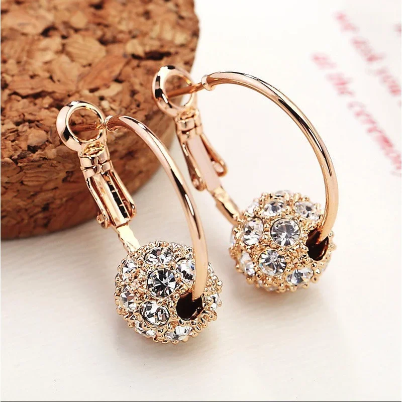 Fashion Women Lucky Beads Crystal Earrings Colorful Balls Women's Creative Inlaid Zircon Wedding Engagement Earrings Jewelry