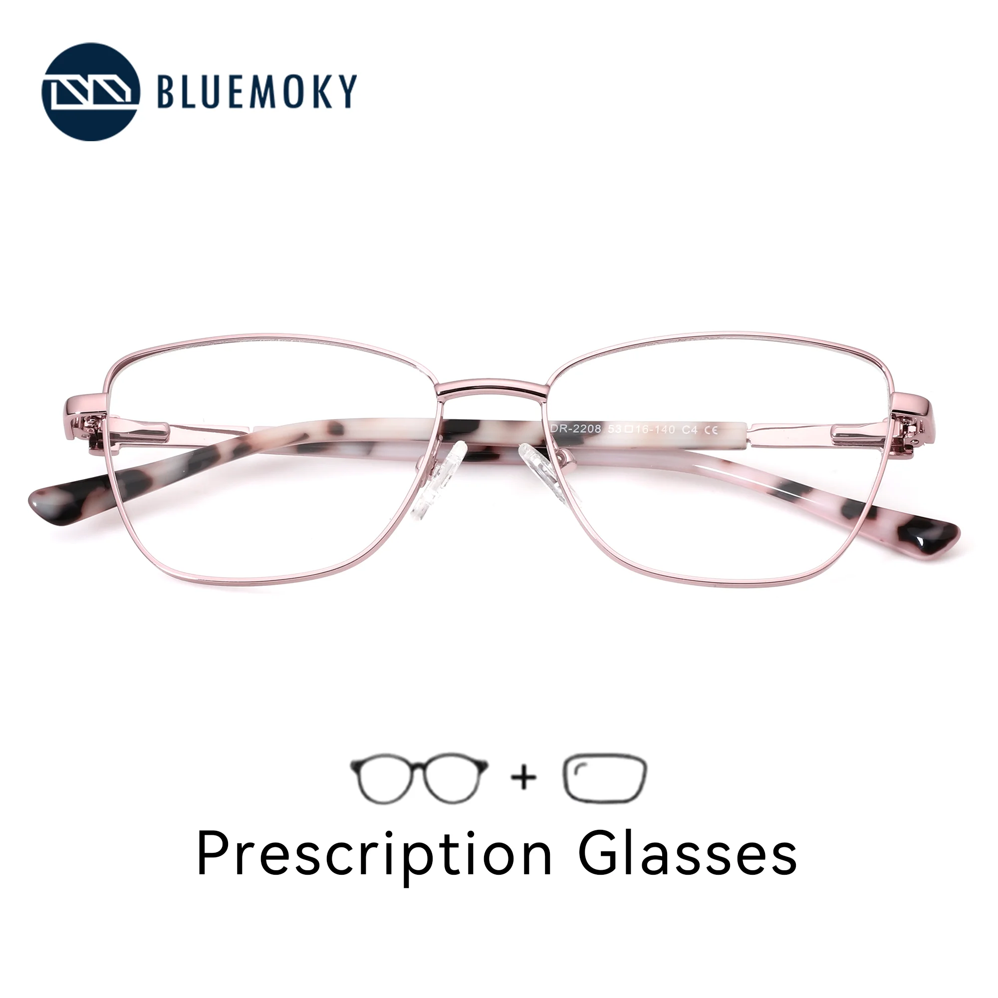 

BLUEMOKY S размер металлические очки по рецепту с градуировкой бабочки фотохромные мультифокальные очки близорукость оптические линзы женские