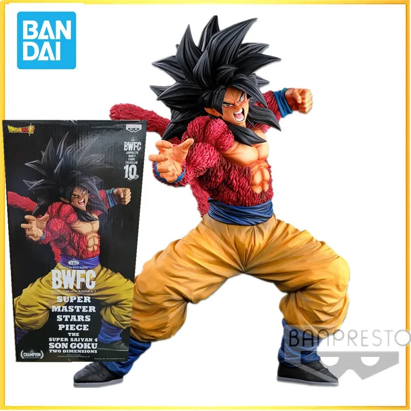 

In stock Bandai BANPRESTO Dragon Ball Z BWFC Son Goku Super Saiyan 4 Action Figure Anime Favorite Model Toy Ornament