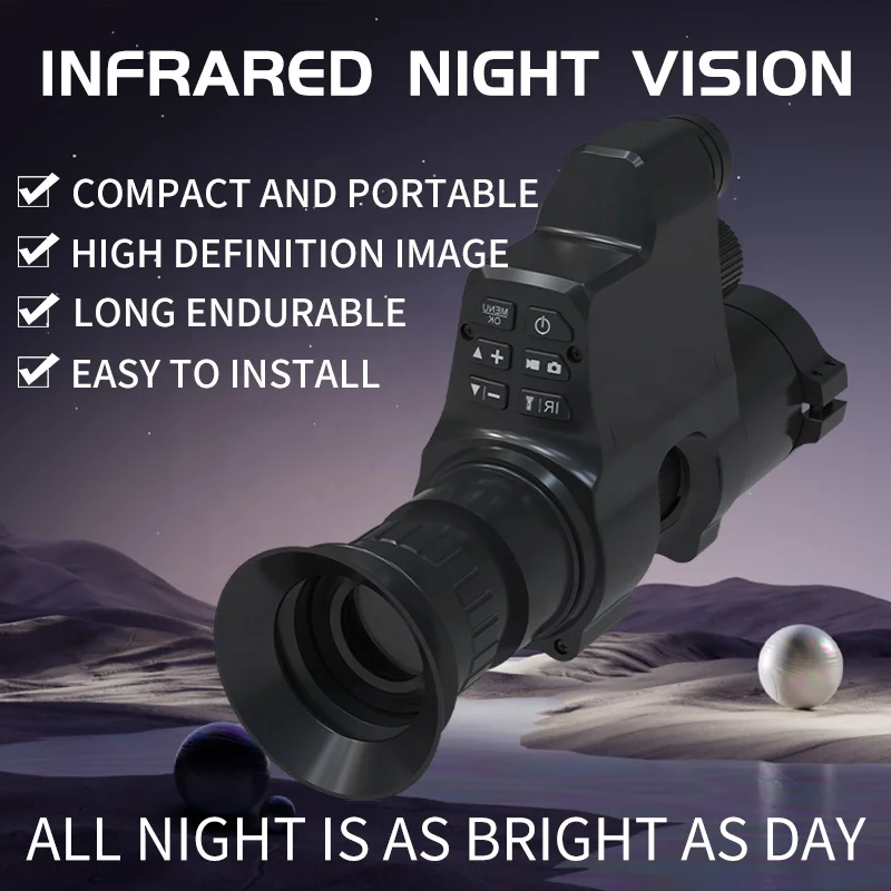Digital Infrared Night Vision Monocular Scope with Photos and Video Playback Function for Hunting Camping