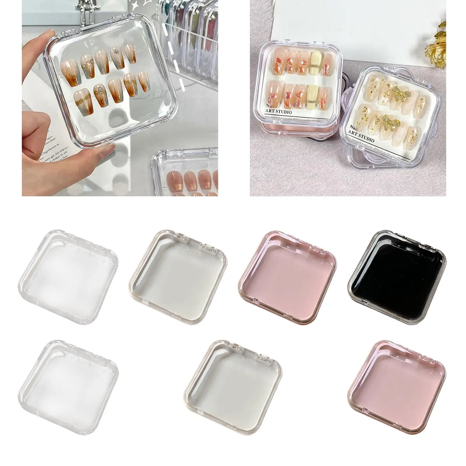 

10x Press on Nails Storage Boxes,Nail Storage Organizer Boxes,Large Nail Organizers for Nail Packaging,Business Nail Display