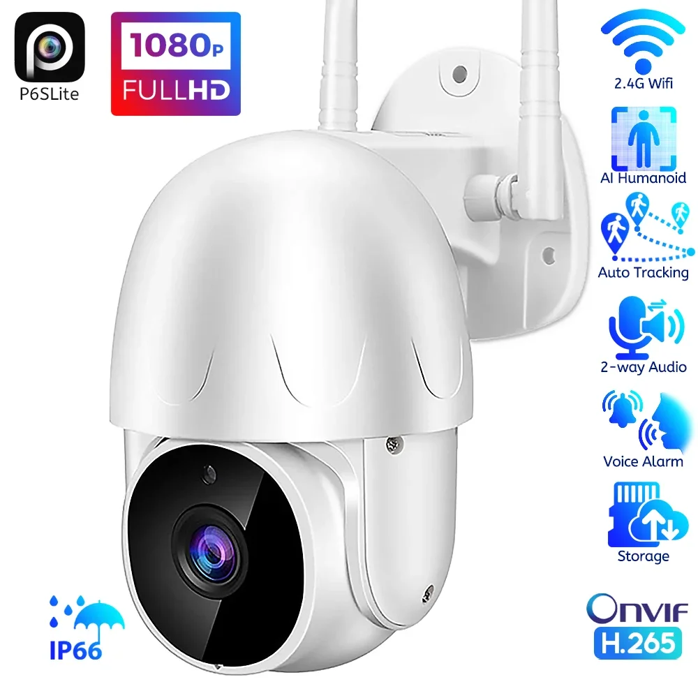 

FHD 1080P Wifi PTZ Camera Outdoor IR Night 2-way Audio IP Camera Humanoid Tracking Wireless Home Security Surveillance Cameras