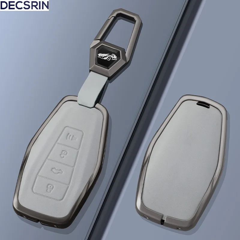 Чехол для автомобильного ключа из цинкового сплава + кожаный чехол для Geely Okavango Coolray Atlas Monjaro Tugella Emgrand GT S Proton X50 X70