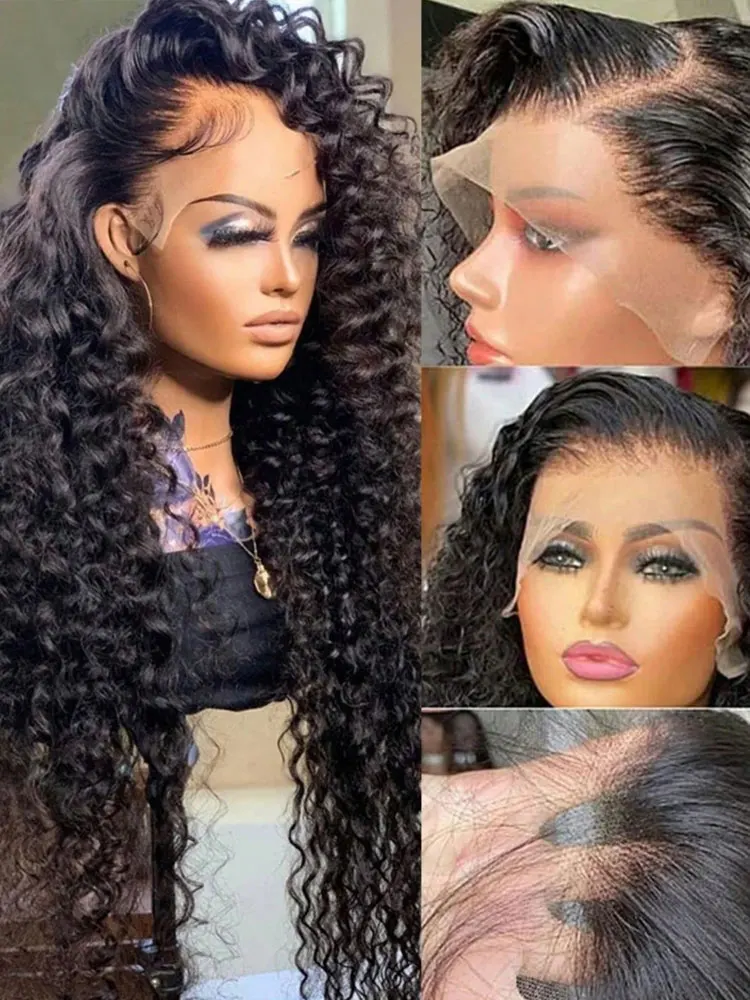 42 Inch 250% Density Deep Wave 13x6 HD Lace Front Human Hair Wig 5x5 Gluless Deep Wave Human Hair Wig PrePlucked With Baby Hair
