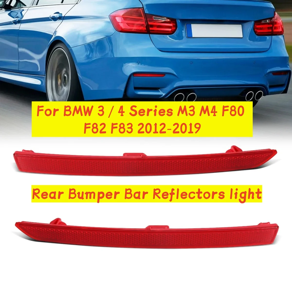 

Задний бампер автомобиля, отражатель, противотуманная фара для BMW 3 4 серии M3 M4 F80/F82/F83 2012-2019 63147848583, 63147848584