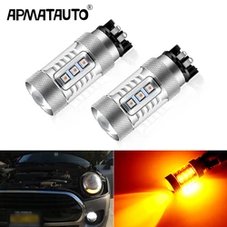 2pcs Amber PWY24W LED Bulbs For Audi A3 A4 A5 Q3 BMW i3 MINI Cooper F55 F56 Mercedes GLK Front Turn Signal Lights 12V