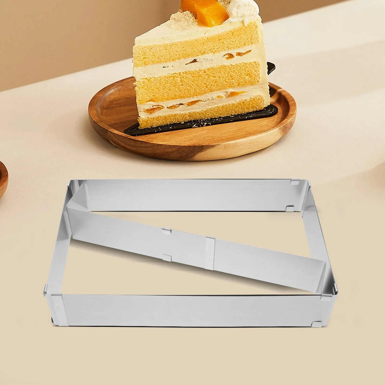 

Stainless Steel Mousse Mold Air Fryer Pan Baking Moulds Cake Tart Ring Adjustable Rings Leveler