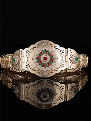 Vintage Moroccan Style Belt For Women Wedding Decoration Body Jewelry Accessories Round Court Carved Metal Waist Chain