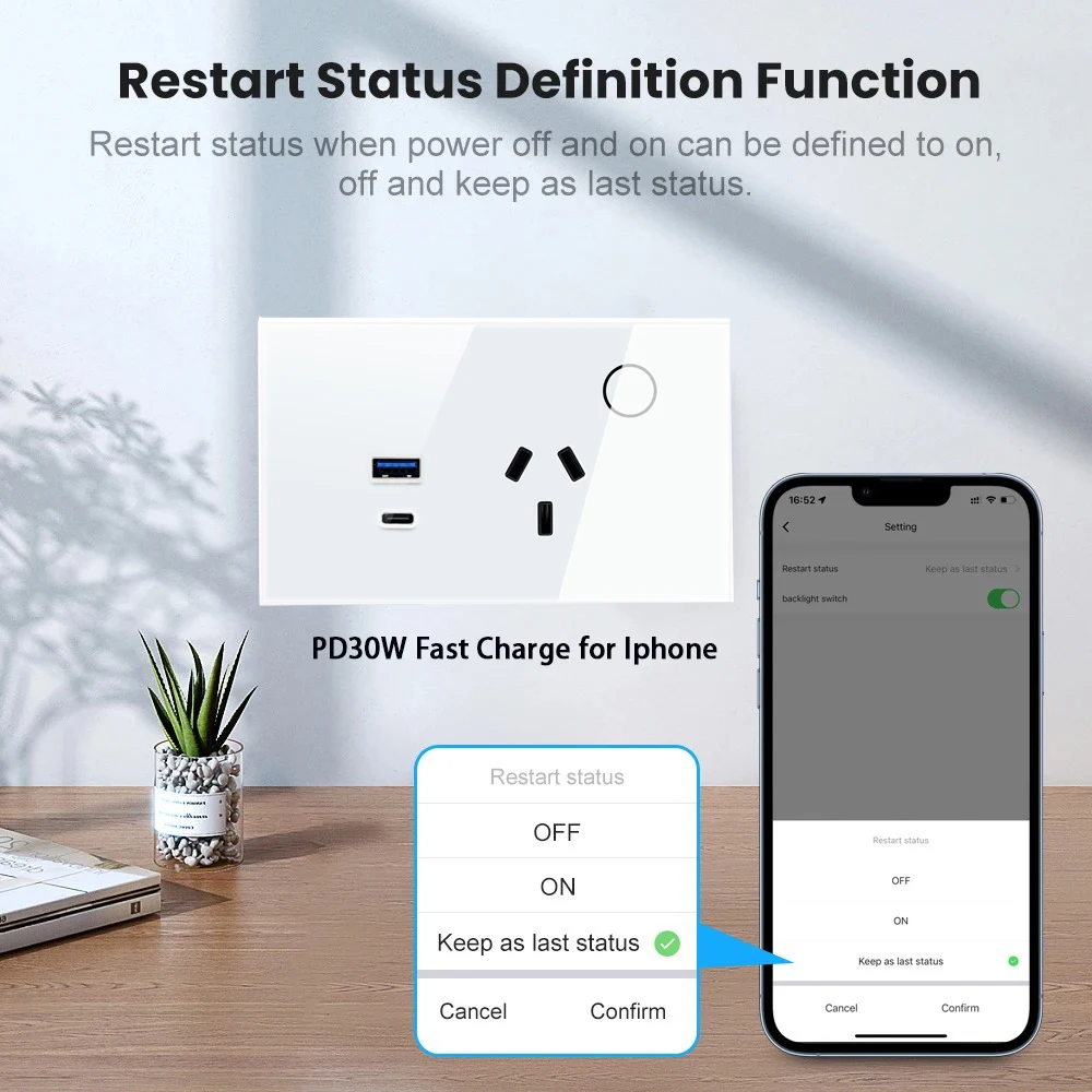 Imagem -05 - Shawader-au Tomada Inteligente Tomada Elétrica Usb Tipo-c Tomada Power Touch Controle Remoto sem Fio Alexa Google Home Tuya