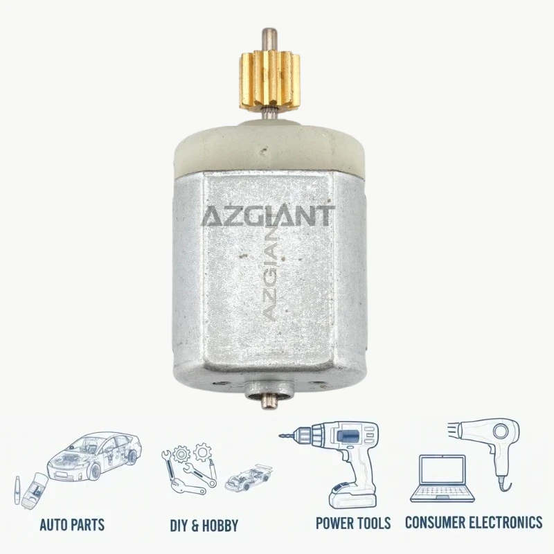 AZGIANT Small Motor DC 12V 10T 48mm Axis Low Noise Anti-Rust for Car Lock Block&DIY Toy&Electric Tool&Scientific Experiments