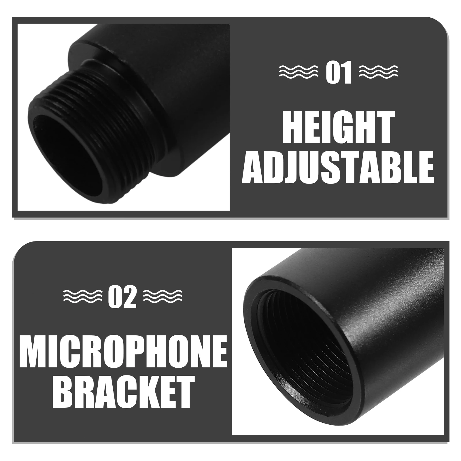 

Microphone Stand Set 2 TF10130 1 TF10104 Extension Tube Adapter Aluminum Alloy Desktop Boom Arm Live Streaming Recording