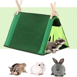 Little Pet Wooden Stick Felt Material Tent Guinea Pig Hamster Flower Branch Rat Rabbit Universal Three Colors Available