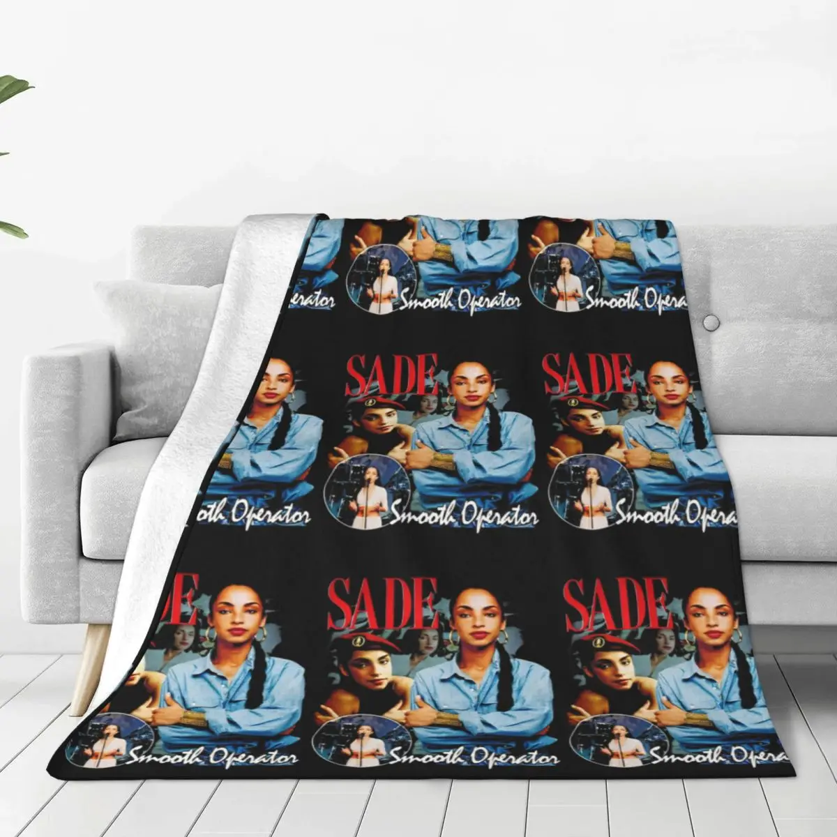 S-Sade Adu Singer 80s Music Fleece Blankets Creative Throw Blanket for Sofa Bedding Lounge 200x150cm Rug Piece