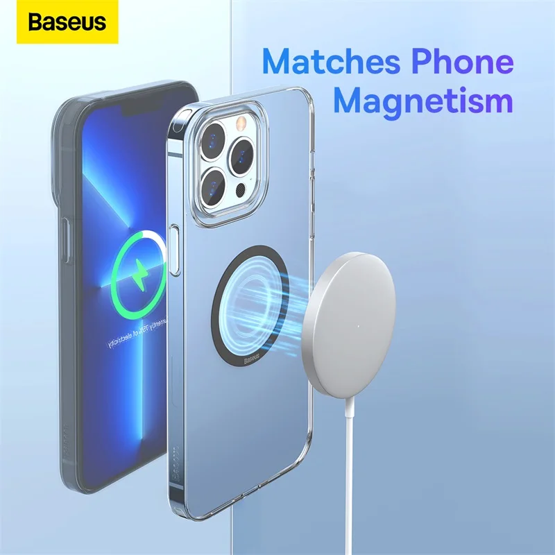 Baseus Magnetic Metal Plate Sticker Rings For Magsafe Wireless Charger Phone Holder Iron Sheet For iPhone 13 12 11 X XR XS MAX