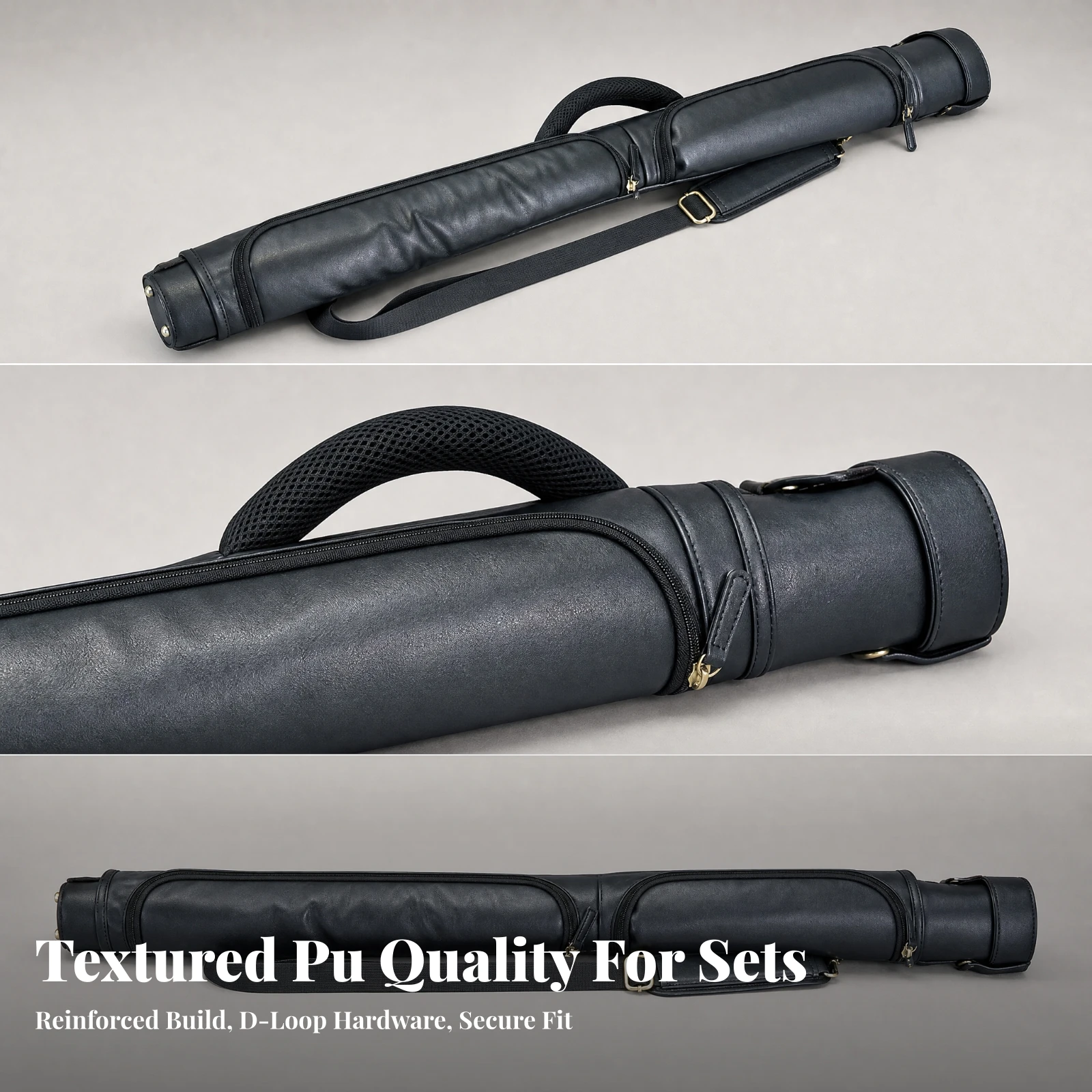 Cylindrical Billiard Cue Case Safeguarding PU Billiard Cue Case Lightweight for Practice Sessions, Tournament Travel