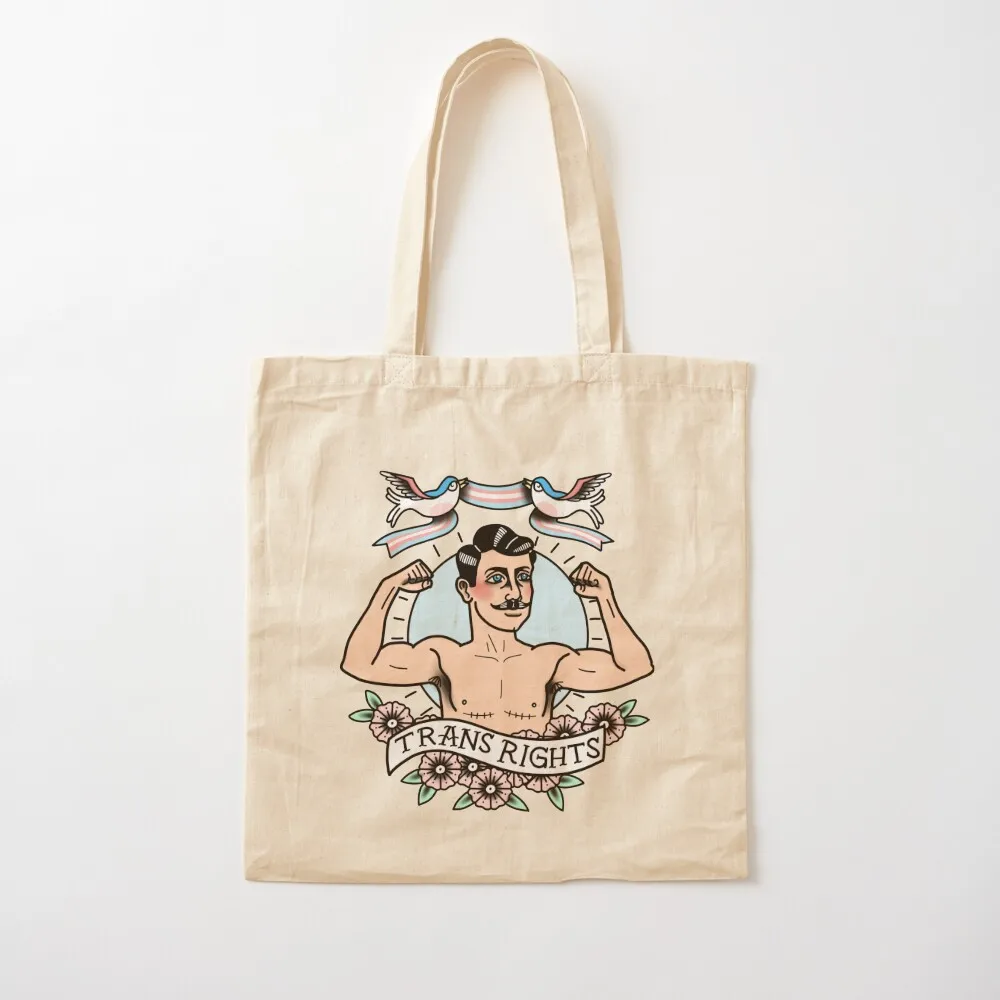 

Trans Rights Tote Bag personalized tote hand bag ladies Canvas Tote Bag