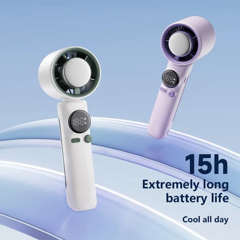 Kipas Listrik Kecepatan Tinggi Genggam 100 Tenaga Angin Kecepatan Dapat Disesuaikan Tanpa Batas Kipas Turbo Nyaman 4000MAH dengan Fungsi Pendinginan