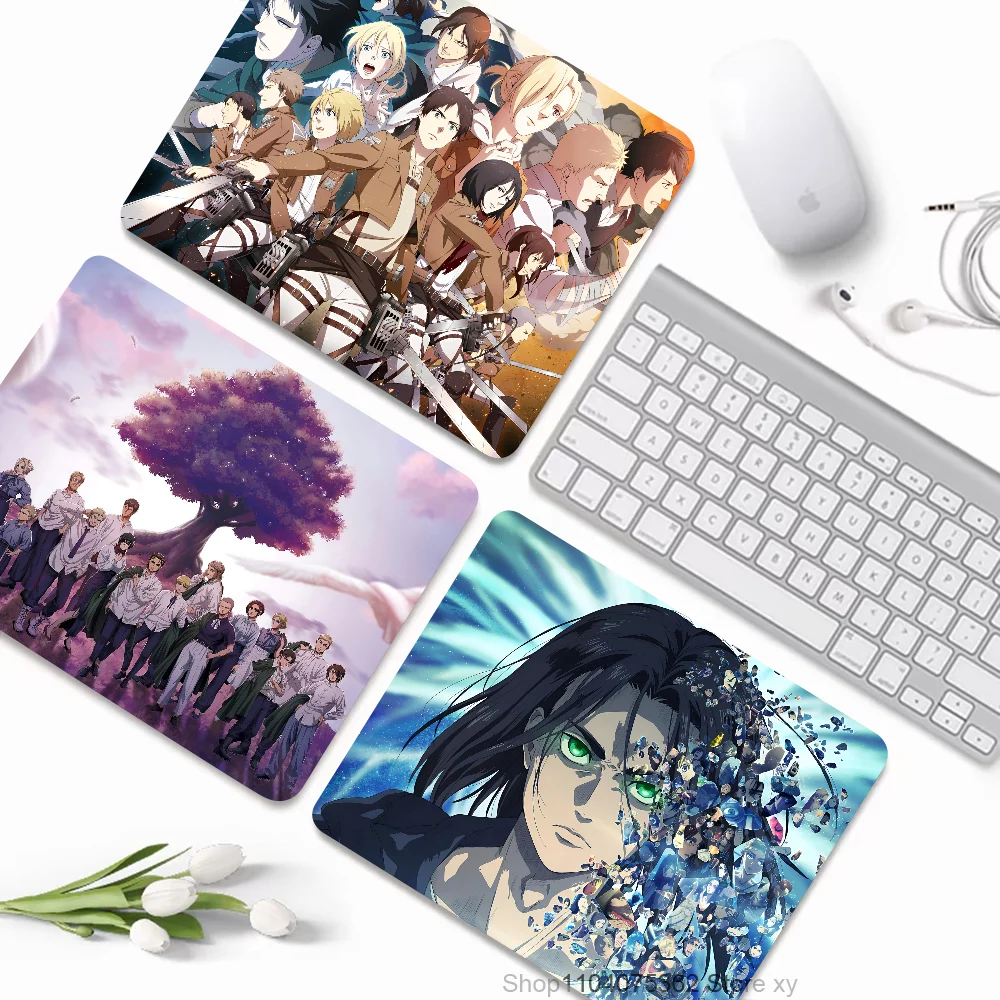 Anime Attack On Titan Mousepad Small LockEdge Mouse Pad For Gamers Computer Desk Pad Rectangular Anti-slip Rubber