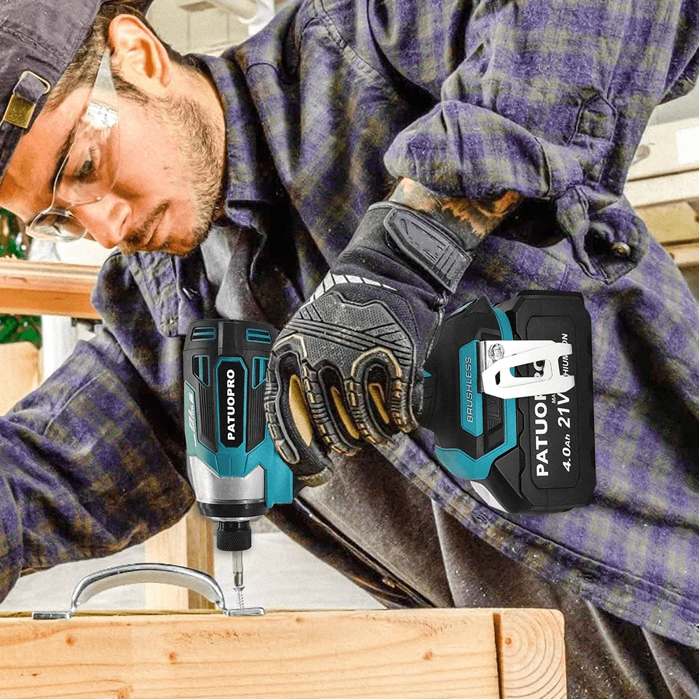 Imagem -06 - Patuopro Cordless Chave de Fenda Elétrica 14 Brushless Impact Driver Recarregável Ferramentas Elétricas para Makita 18v Bateria 2800rpm