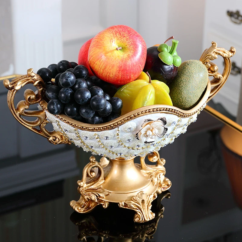 Fruit tray, European style living room, coffee table, household diamond inlaid fruit tray, American minimalist home decoration,