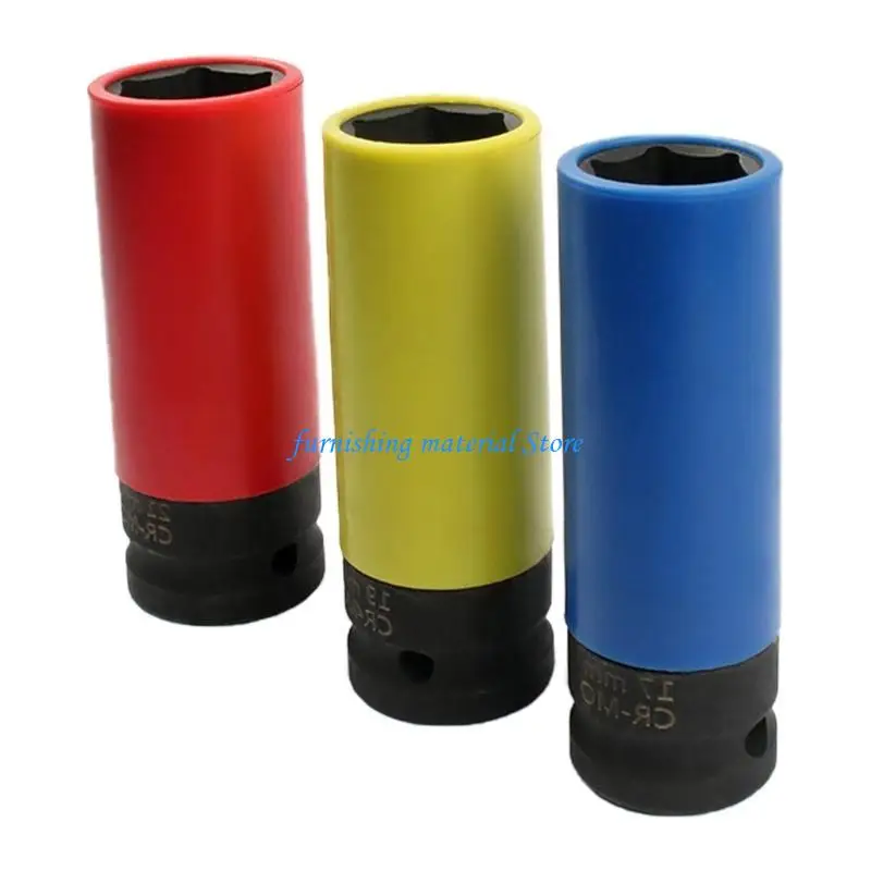 

Y5GD 3Pcs 1/2iInch Drive Lugs Nut Socket Wheel Socket Set Impact Wrench Steel Wheel