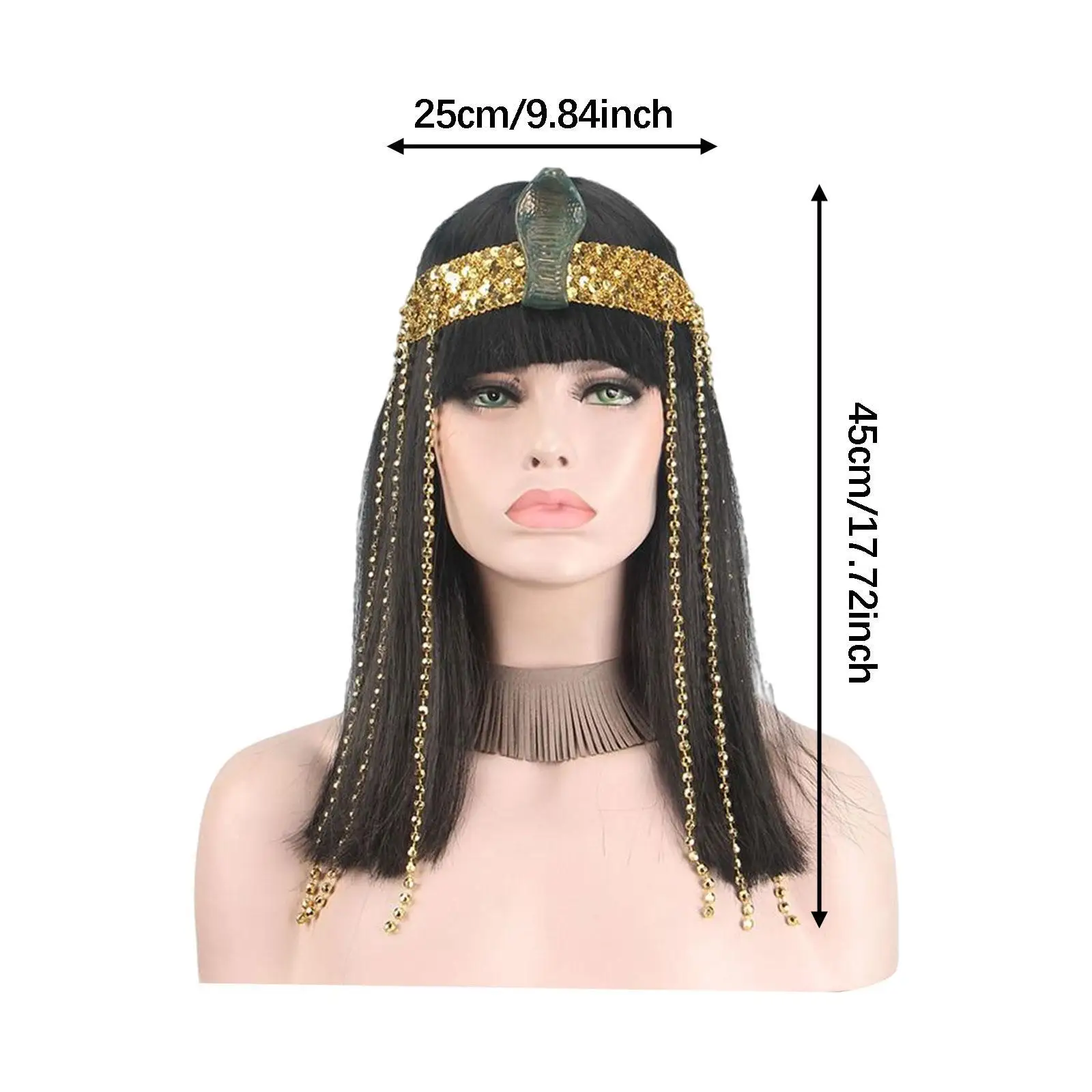 Egyptian Costume Wig Lightweight Straight Hair for Carnival Party Christmas