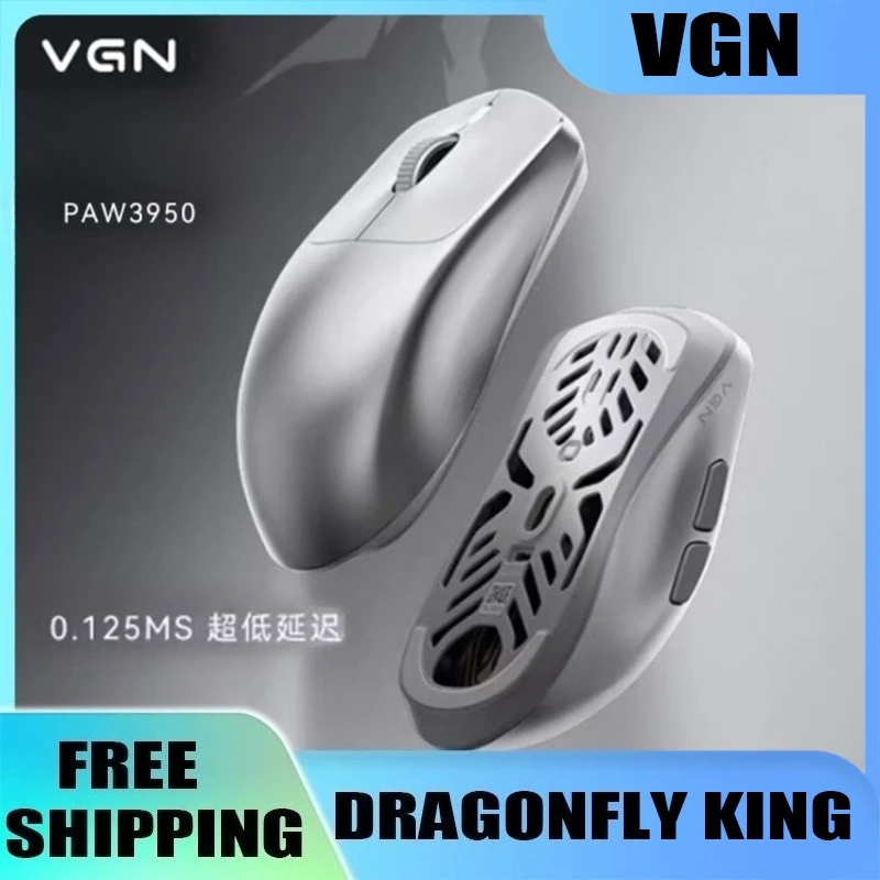 

VGN Dragonfly King PAW3950 Sensor Competitive Gaming Dual 8K Wireless Mouse TTC Dustproof Golden Wheel 0.125MS Ultra Low Latency