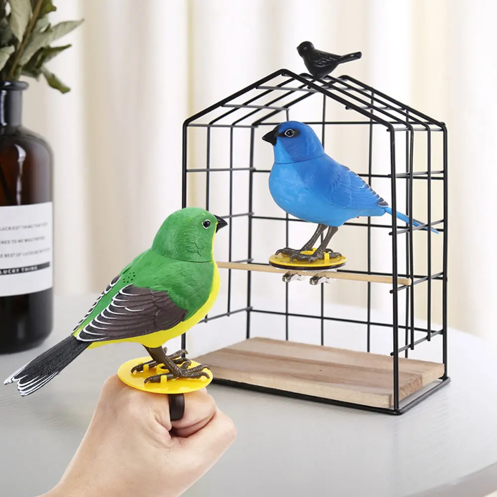 

Simulated Bird Model Light Voice Sensor Control Electric Chirping Birds Singing Movable Entertainment Toys Child Gifts AC192