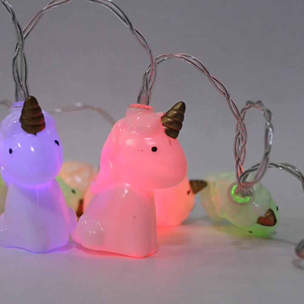 يونيكورن سلسلة ضوء ملون 1.5 متر 10 المصابيح مصباح للزينة توفير الطاقة رومانسية المنزل عطلة حفلة يونيكورن سلسلة ضوء