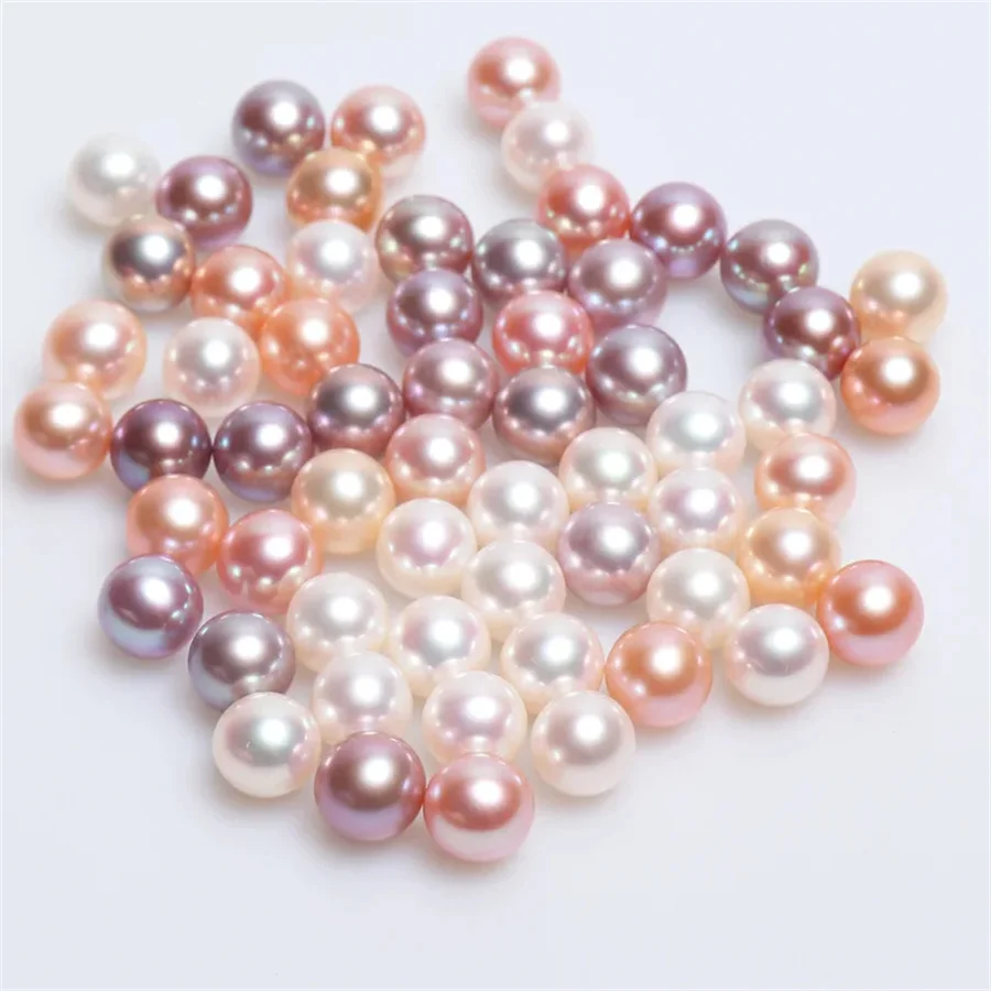 2A Natural Freshwater Pearl Jewelry Zhuji Factory Wholesale 5.5mm 6mm 7mm 8mm White Round Loose No/Half/Full Hole Pearls Beads