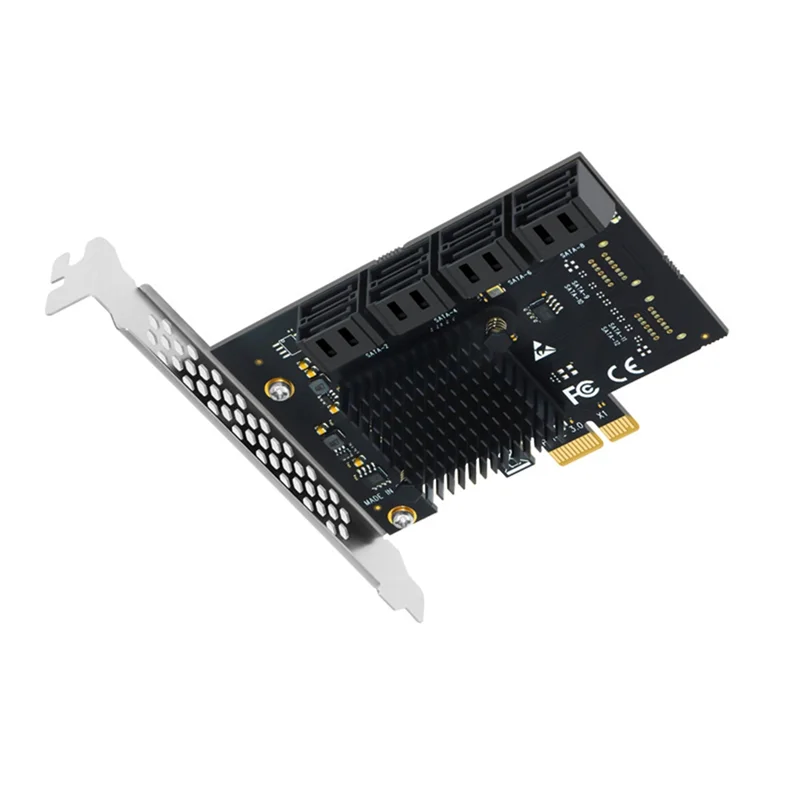 

PCI-Express X1 To SATA 3 Controller Pcie To SATA 8-Port Expansion Card-Multiplier Riser Adapter For SSD/HDD For Mining