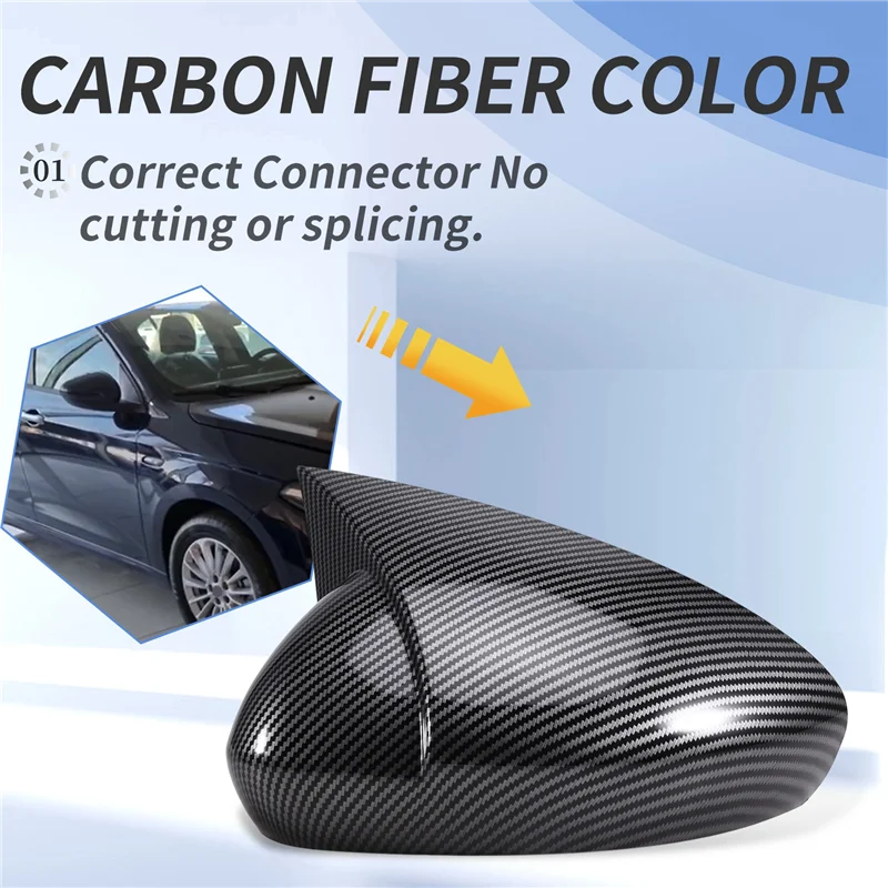 

A11M-Car Rearview Mirror Protective Cover ABS Horn Rearview Mirror Shell For Fiat Egea 2016-2023