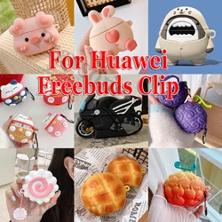 Clip Cover Fashion Cover for Huawei Freebuds Clip Case Cartoon Silicone Earphone Case Free Buds Funda Protective Cover